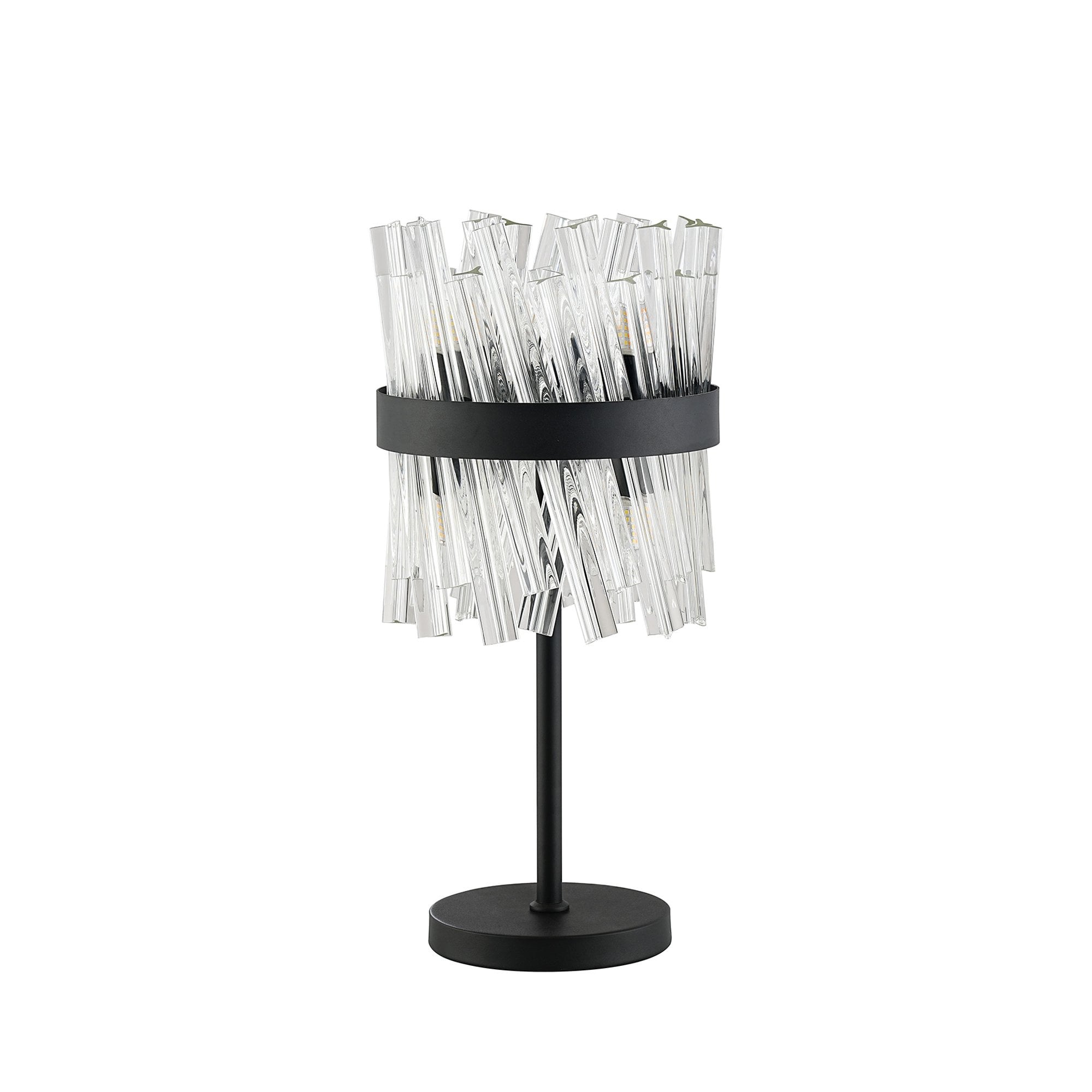NL9512BL/CL9 Kaffer 6 Light Table Lamp Satin Black Clear
