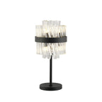 NL9512BL/CL9 Kaffer 6 Light Table Lamp Satin Black Clear
