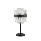 NL9512BL/CL9 Kaffer 6 Light Table Lamp Satin Black Clear
