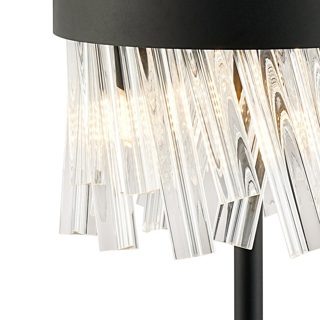 NL9512BL/CL9 Kaffer 6 Light Table Lamp Satin Black Clear