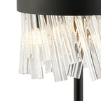 NL9512BL/CL9 Kaffer 6 Light Table Lamp Satin Black Clear