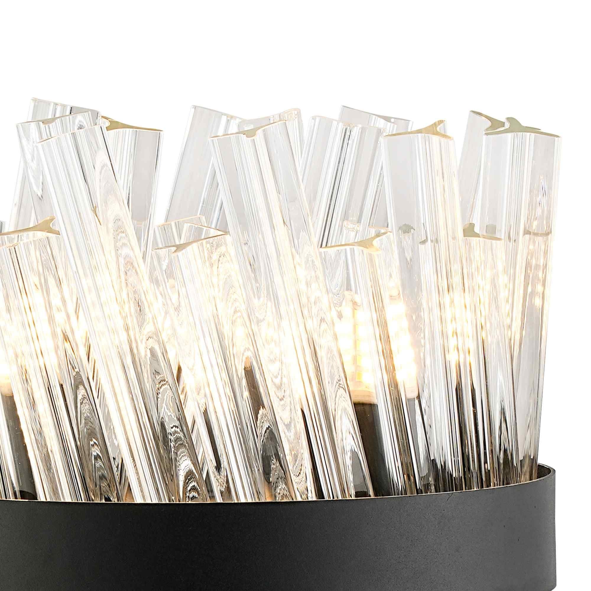NL9512BL/CL9 Kaffer 6 Light Table Lamp Satin Black Clear