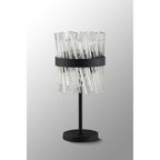 NL9512BL/CL9 Kaffer 6 Light Table Lamp Satin Black Clear