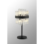 NL9512BL/CL9 Kaffer 6 Light Table Lamp Satin Black Clear