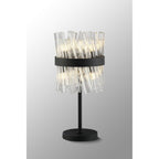 NL9512BL/CL9 Kaffer 6 Light Table Lamp Satin Black Clear