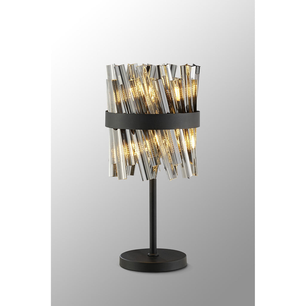 NL9512BL/SM9 Kaffer 6 Light Table Lamp Satin Black Smoke