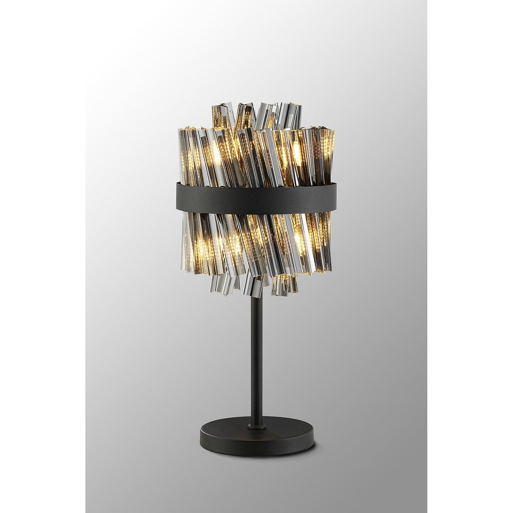 NL9512BL/SM9 Kaffer 6 Light Table Lamp Satin Black Smoke