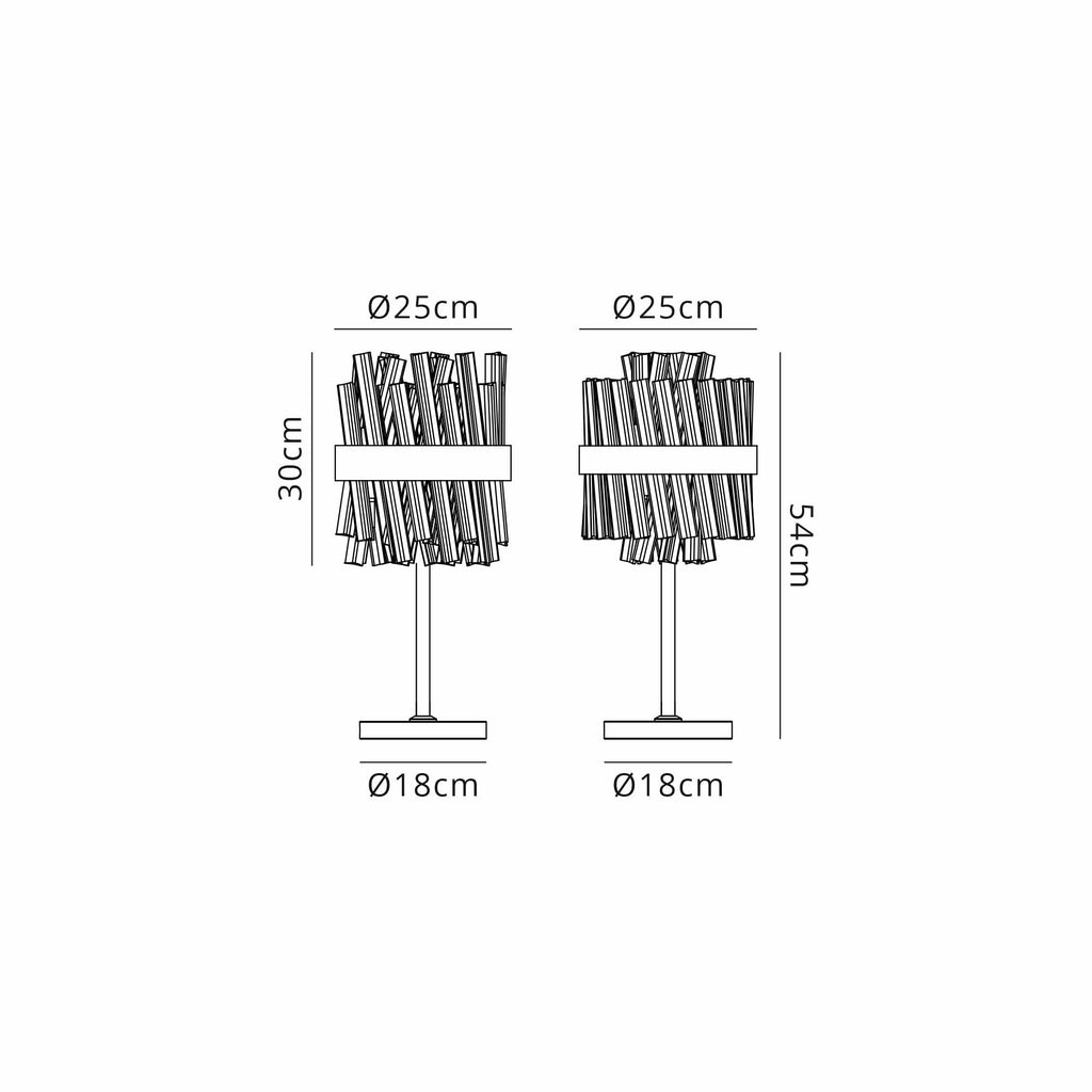 NL9512BR/AM9 Kaffer 6 Light Table Lamp Brass Amber