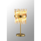 NL9512BR/AM9 Kaffer 6 Light Table Lamp Brass Amber