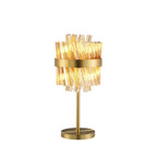 NL9512BR/AM9 Kaffer 6 Light Table Lamp Brass Amber