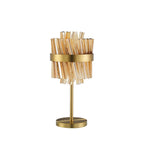 NL9512BR/AM9 Kaffer 6 Light Table Lamp Brass Amber