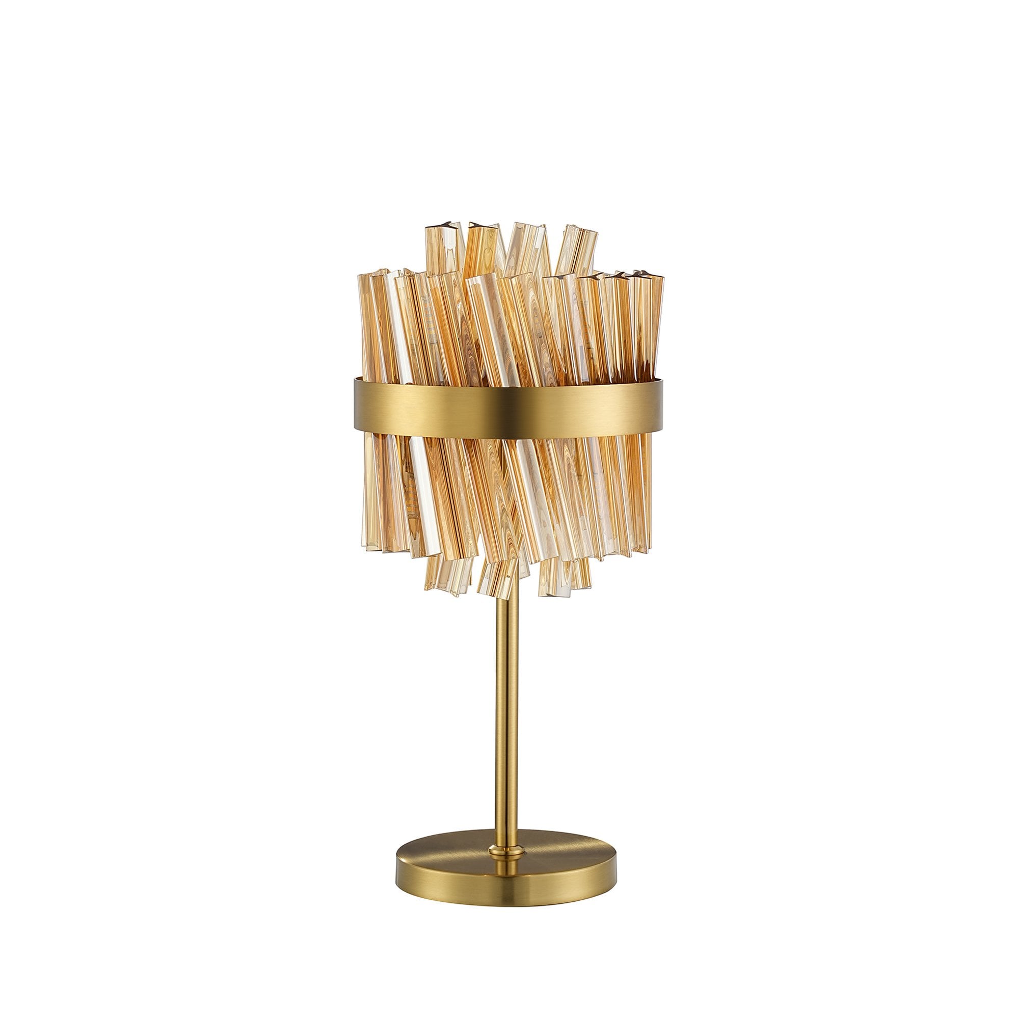 NL9512BR/AM9 Kaffer 6 Light Table Lamp Brass Amber