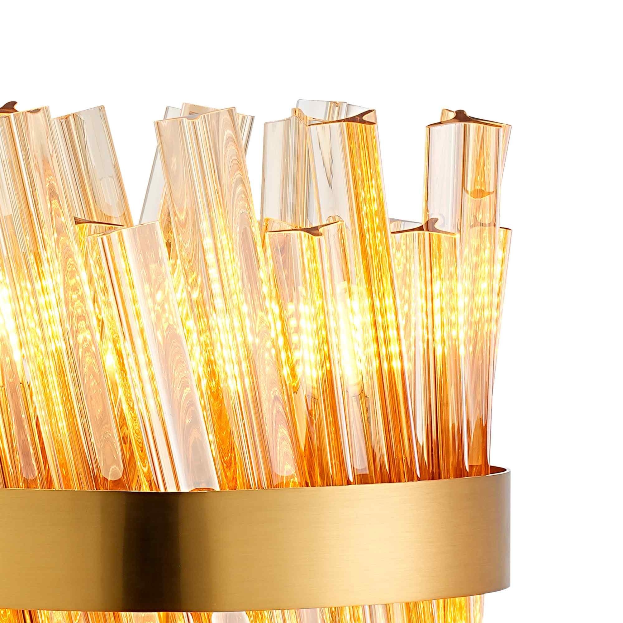 NL9512BR/AM9 Kaffer 6 Light Table Lamp Brass Amber