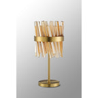 NL9512BR/AM9 Kaffer 6 Light Table Lamp Brass Amber
