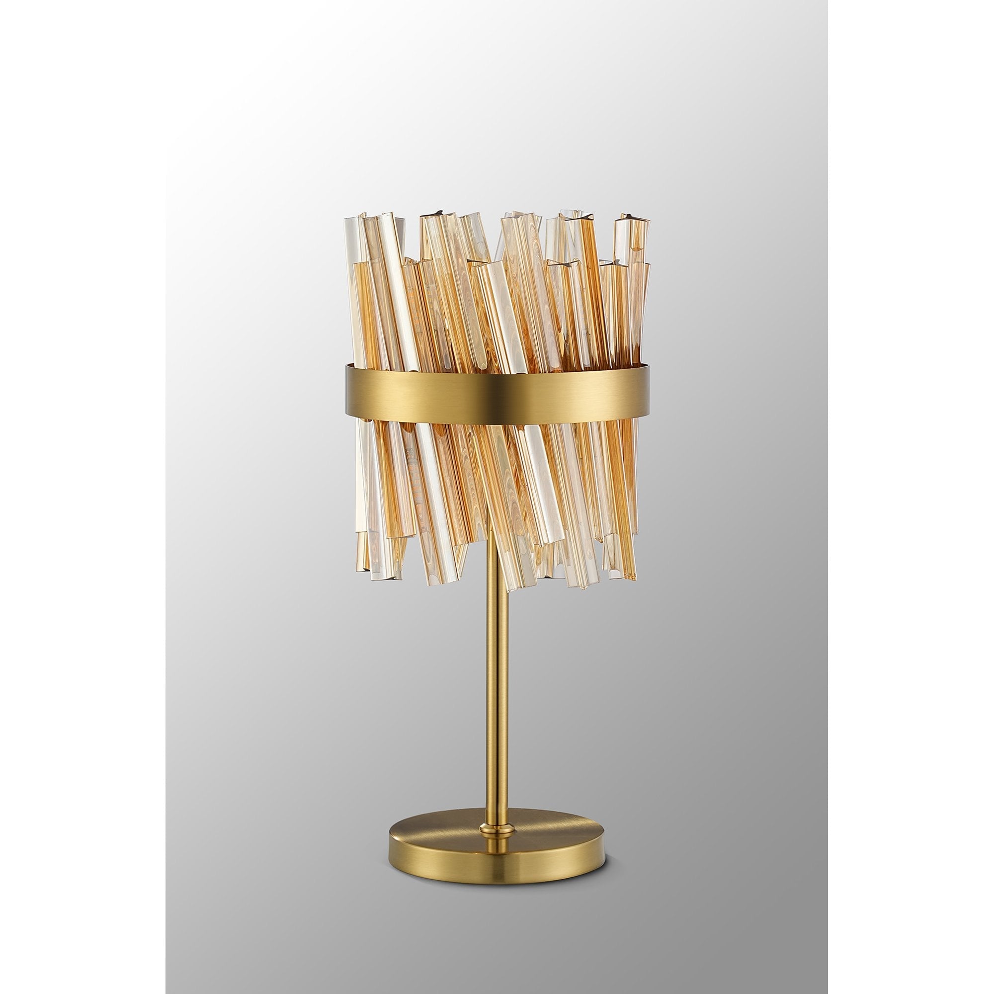 NL9512BR/AM9 Kaffer 6 Light Table Lamp Brass Amber