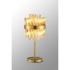 NL9512BR/AM9 Kaffer 6 Light Table Lamp Brass Amber