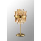 NL9512BR/AM9 Kaffer 6 Light Table Lamp Brass Amber