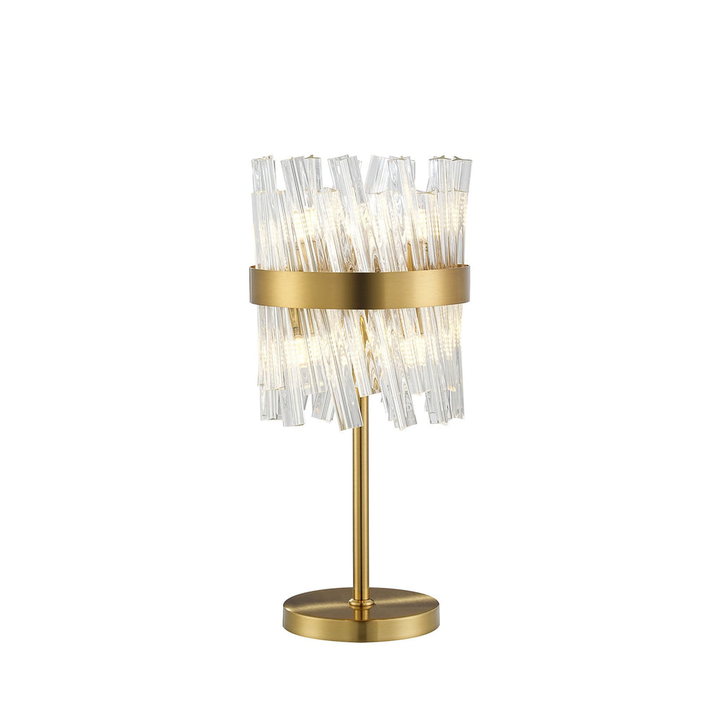 NL9512BR/CL9 Kaffer 6 Light Table Lamp Brass Clear