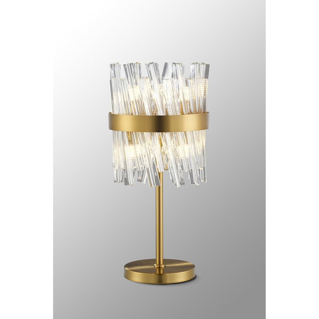 NL9512BR/CL9 Kaffer 6 Light Table Lamp Brass Clear