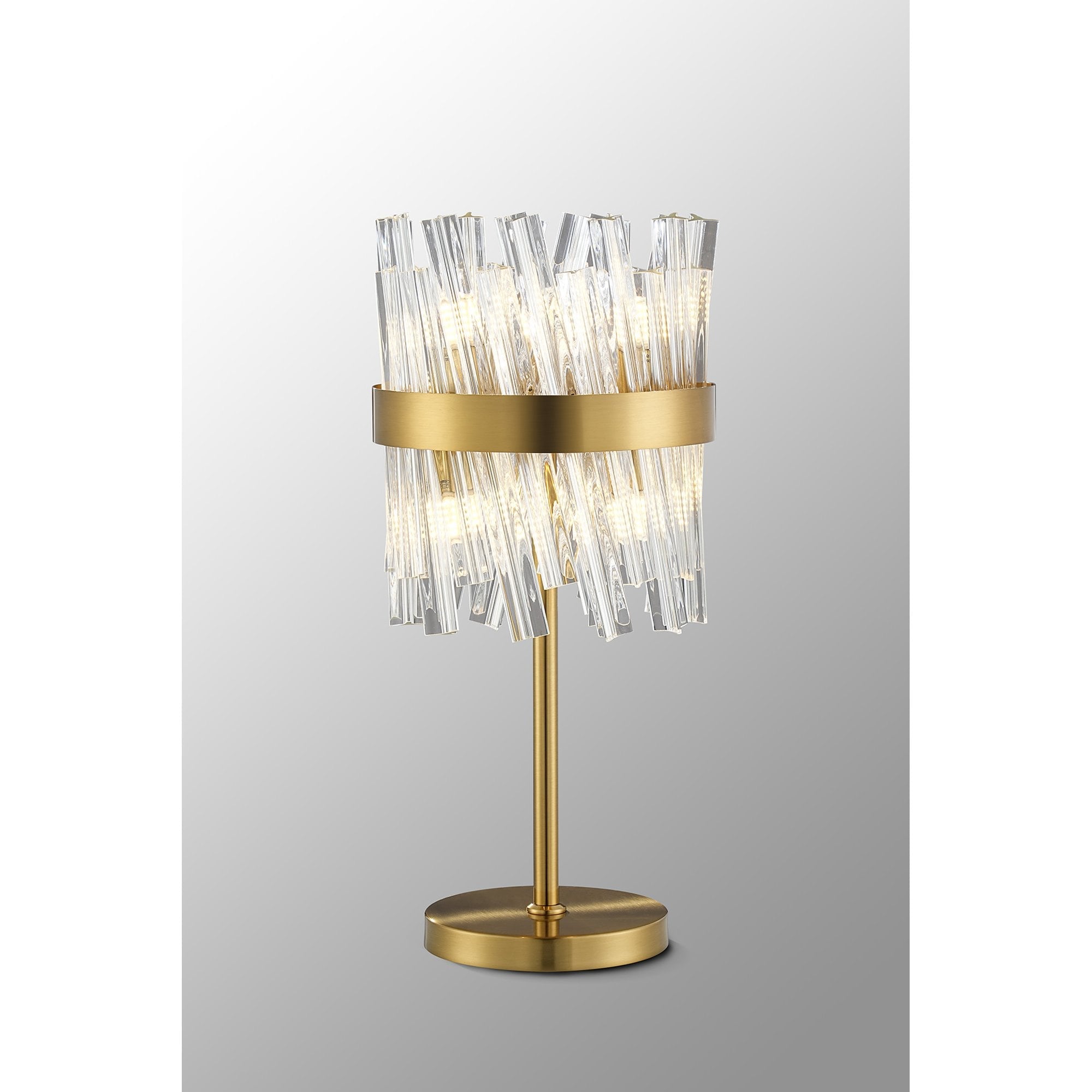 NL9512BR/CL9 Kaffer 6 Light Table Lamp Brass Clear
