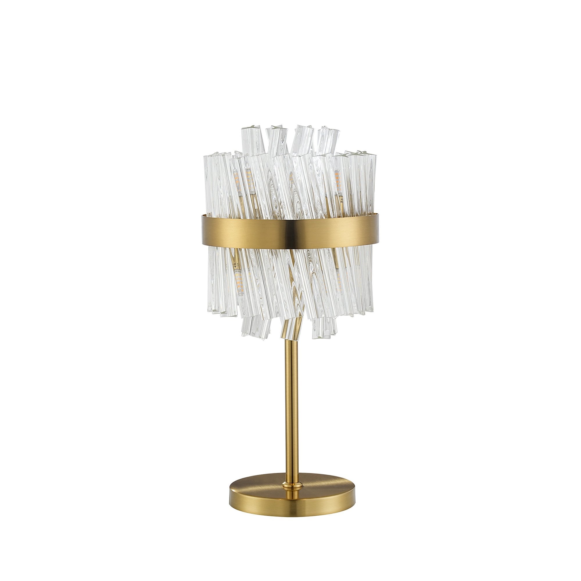 NL9512BR/CL9 Kaffer 6 Light Table Lamp Brass Clear