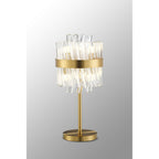 NL9512BR/CL9 Kaffer 6 Light Table Lamp Brass Clear