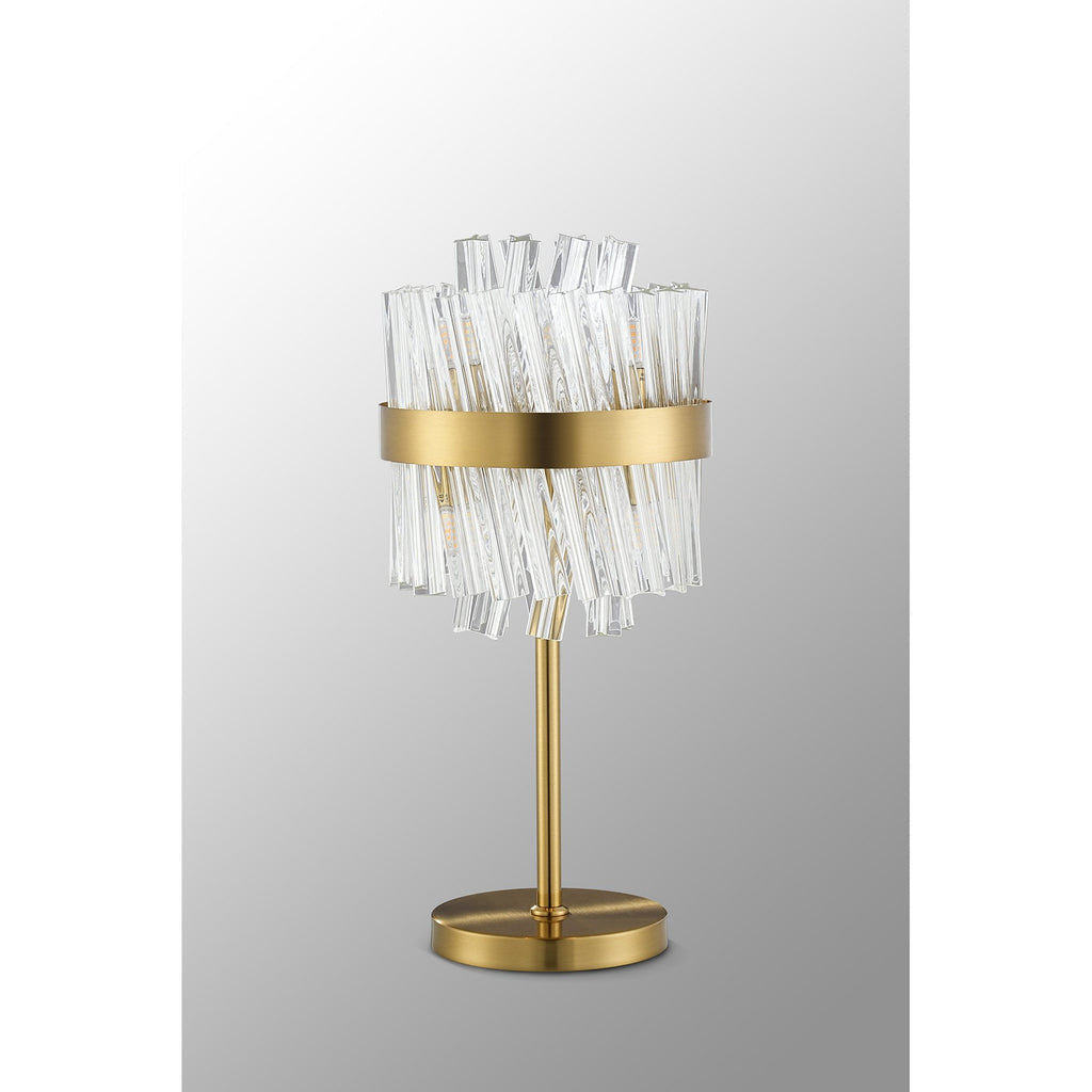 NL9512BR/CL9 Kaffer 6 Light Table Lamp Brass Clear