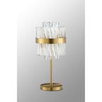 NL9512BR/CL9 Kaffer 6 Light Table Lamp Brass Clear