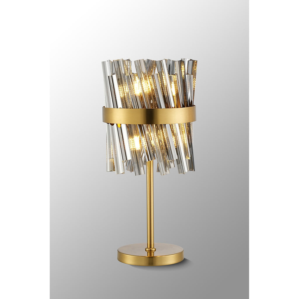 NL9512BR/SM9 Kaffer 6 Light Table Lamp Brass Smoke