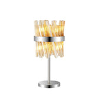 NL9512PN/AM9 Kaffer 6 Light Table Lamp Polished Nickel Amber