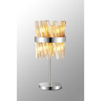 NL9512PN/AM9 Kaffer 6 Light Table Lamp Polished Nickel Amber