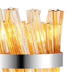 NL9512PN/AM9 Kaffer 6 Light Table Lamp Polished Nickel Amber