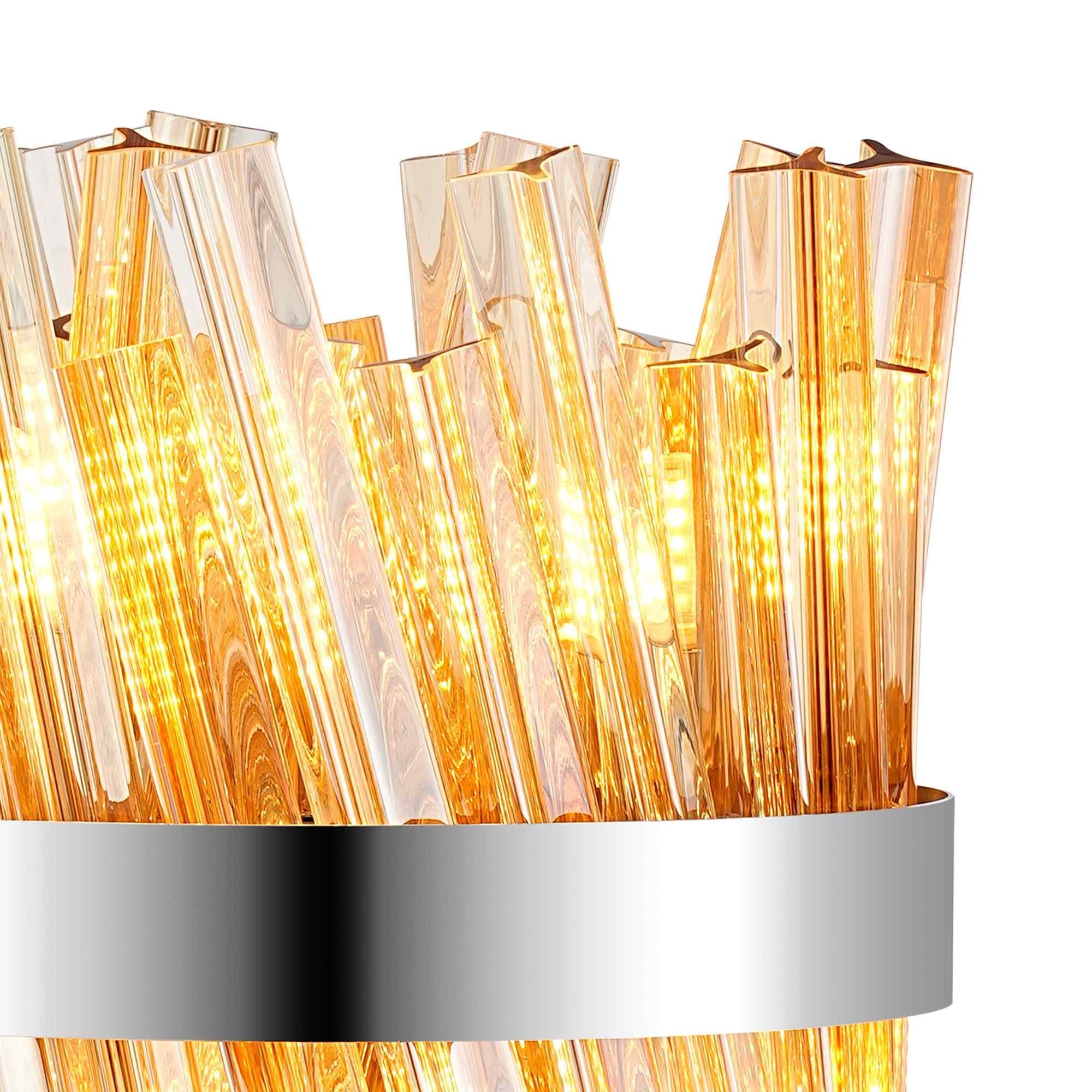 NL9512PN/AM9 Kaffer 6 Light Table Lamp Polished Nickel Amber