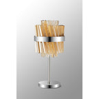 NL9512PN/AM9 Kaffer 6 Light Table Lamp Polished Nickel Amber