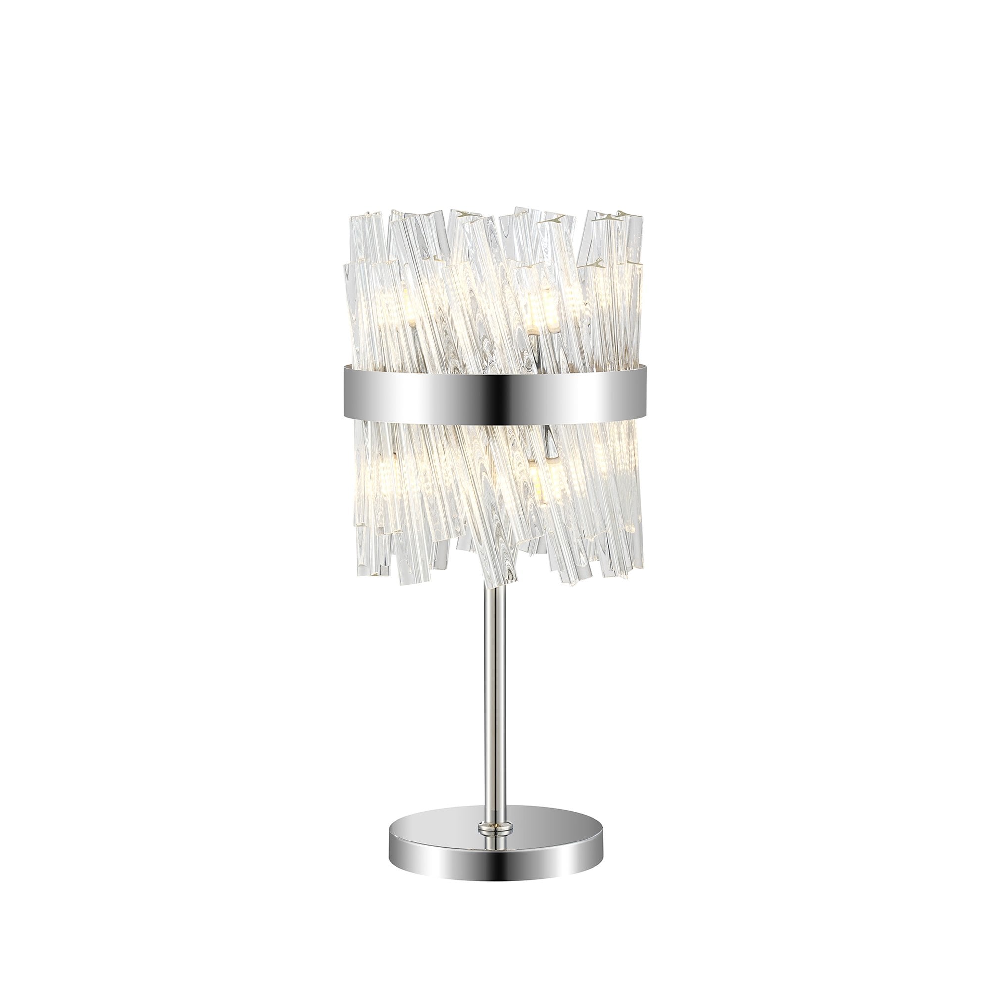 NL9512PN/CL9 Kaffer 6 Light Table Lamp Polished Nickel Clear