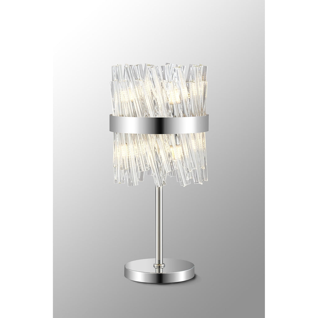 NL9512PN/CL9 Kaffer 6 Light Table Lamp Polished Nickel Clear
