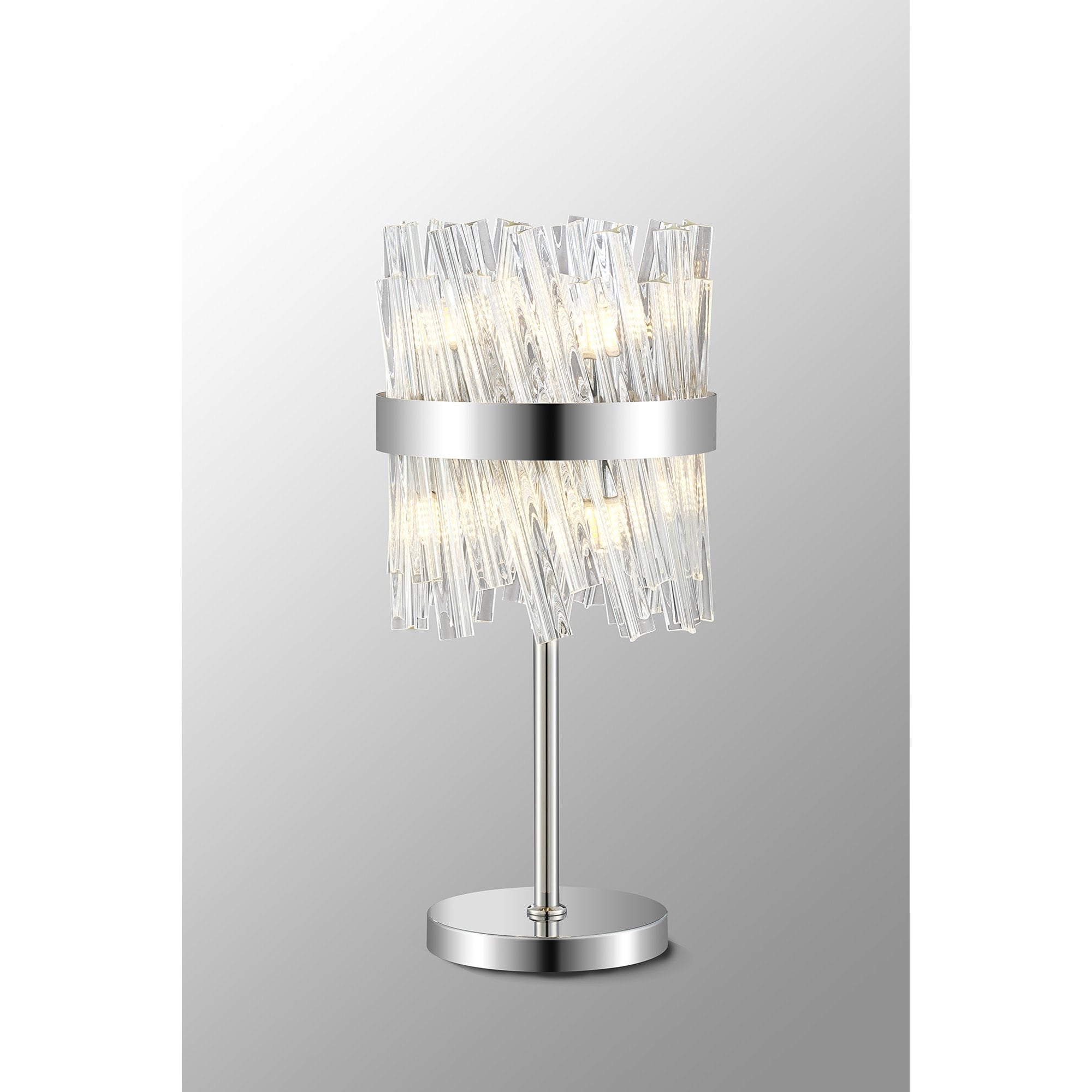 NL9512PN/CL9 Kaffer 6 Light Table Lamp Polished Nickel Clear