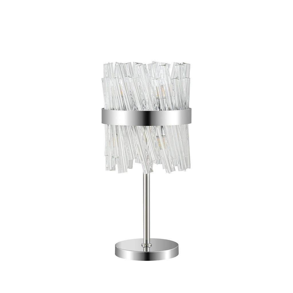 NL9512PN/CL9 Kaffer 6 Light Table Lamp Polished Nickel Clear