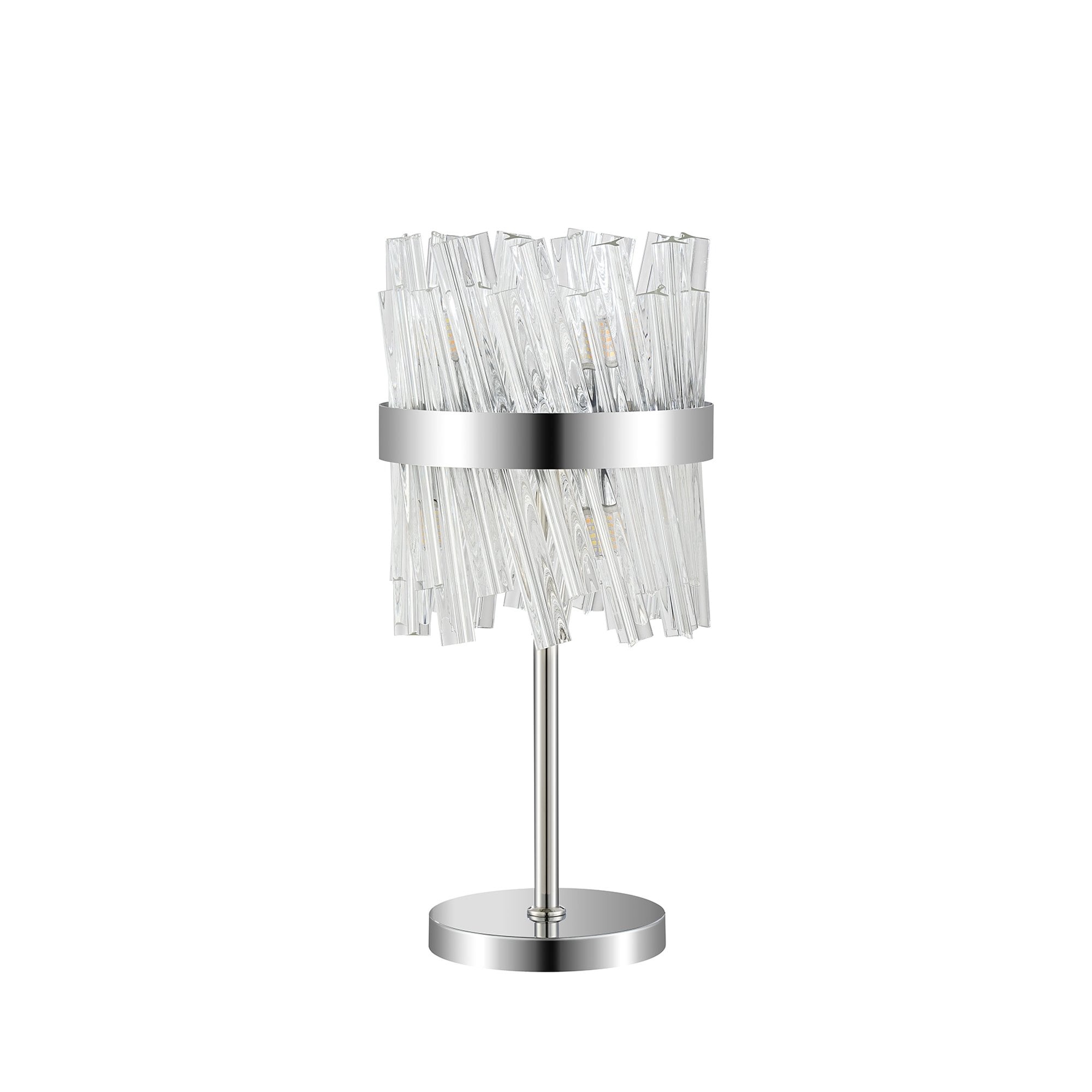 NL9512PN/CL9 Kaffer 6 Light Table Lamp Polished Nickel Clear