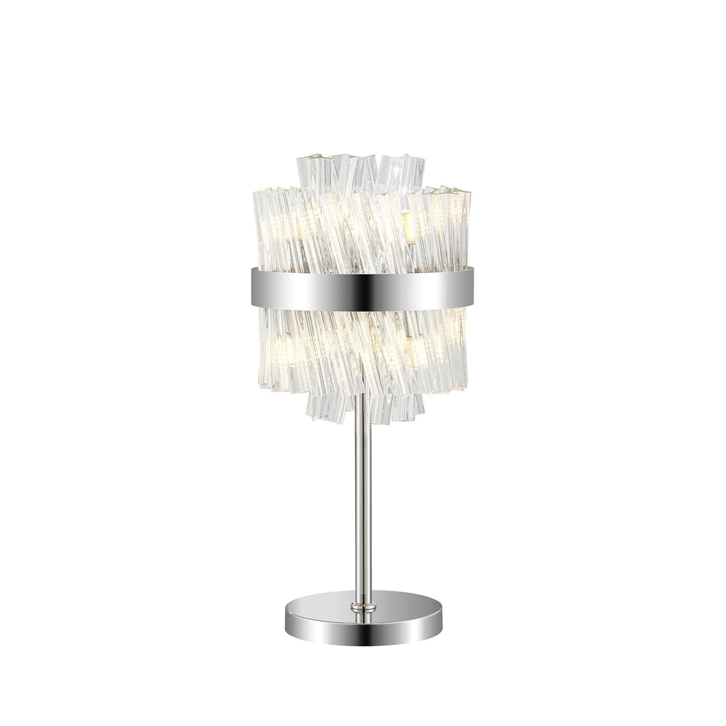 NL9512PN/CL9 Kaffer 6 Light Table Lamp Polished Nickel Clear