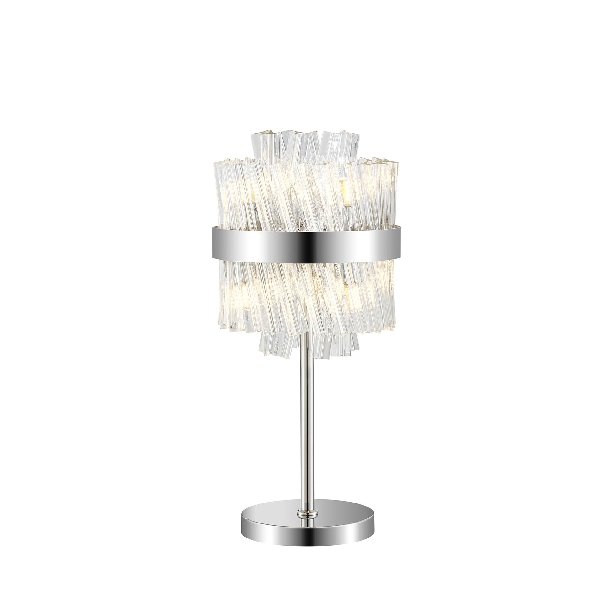 NL9512PN/CL9 Kaffer 6 Light Table Lamp Polished Nickel Clear