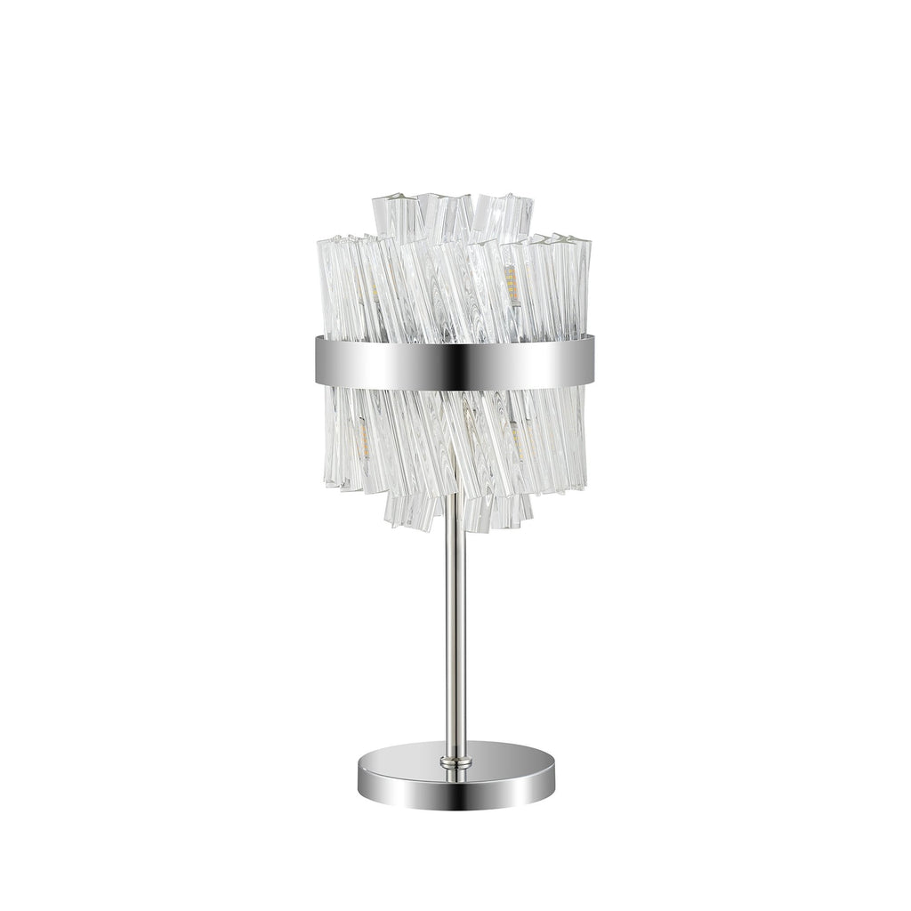 NL9512PN/CL9 Kaffer 6 Light Table Lamp Polished Nickel Clear
