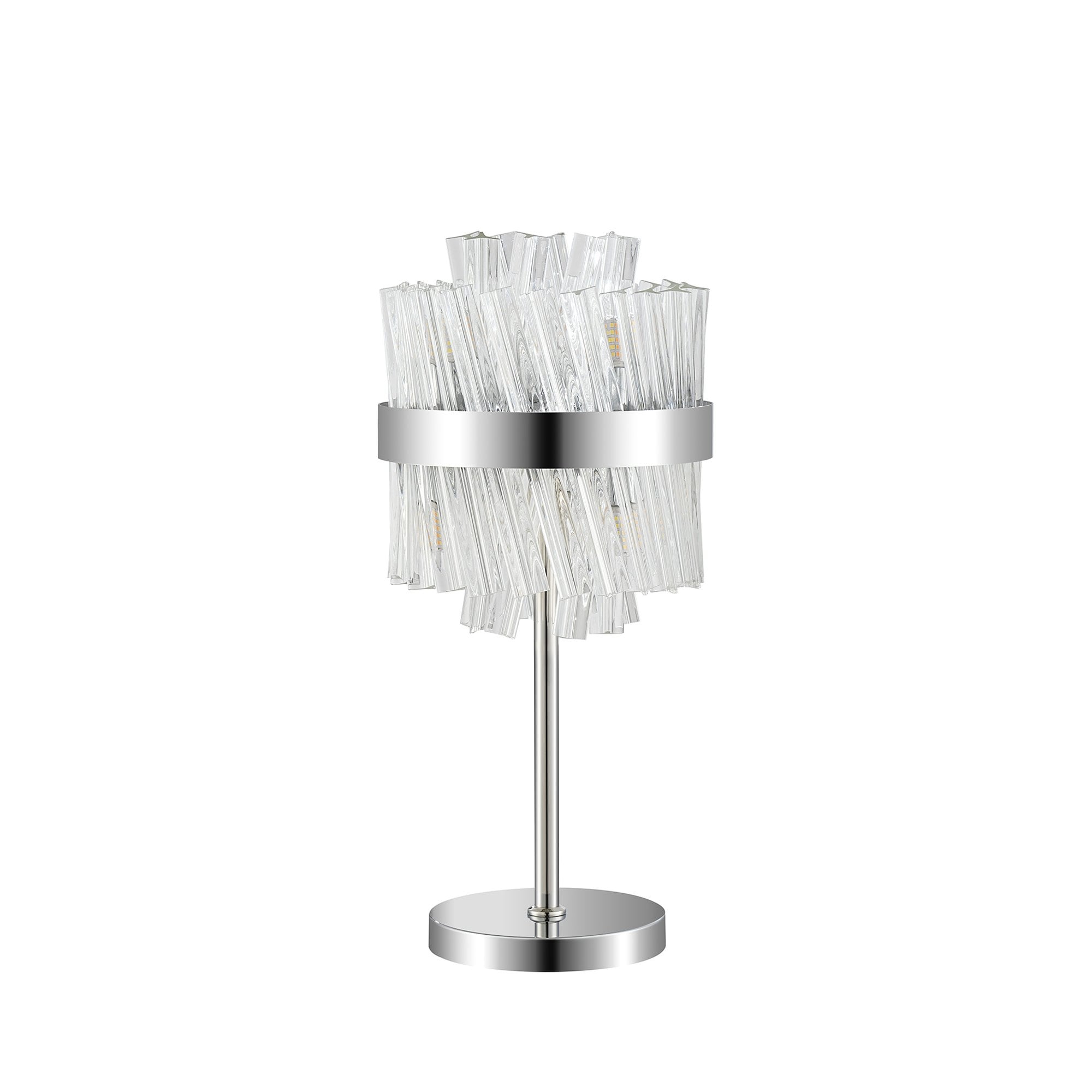 NL9512PN/CL9 Kaffer 6 Light Table Lamp Polished Nickel Clear