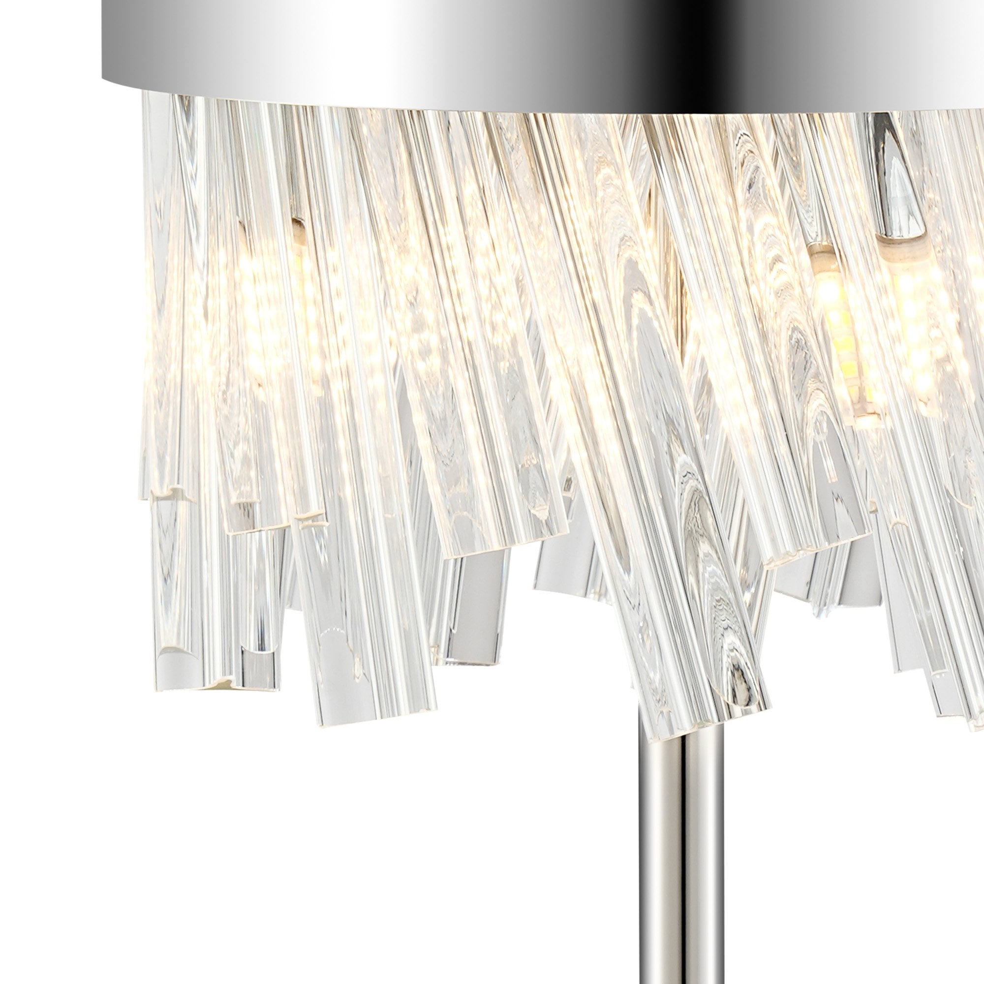NL9512PN/CL9 Kaffer 6 Light Table Lamp Polished Nickel Clear