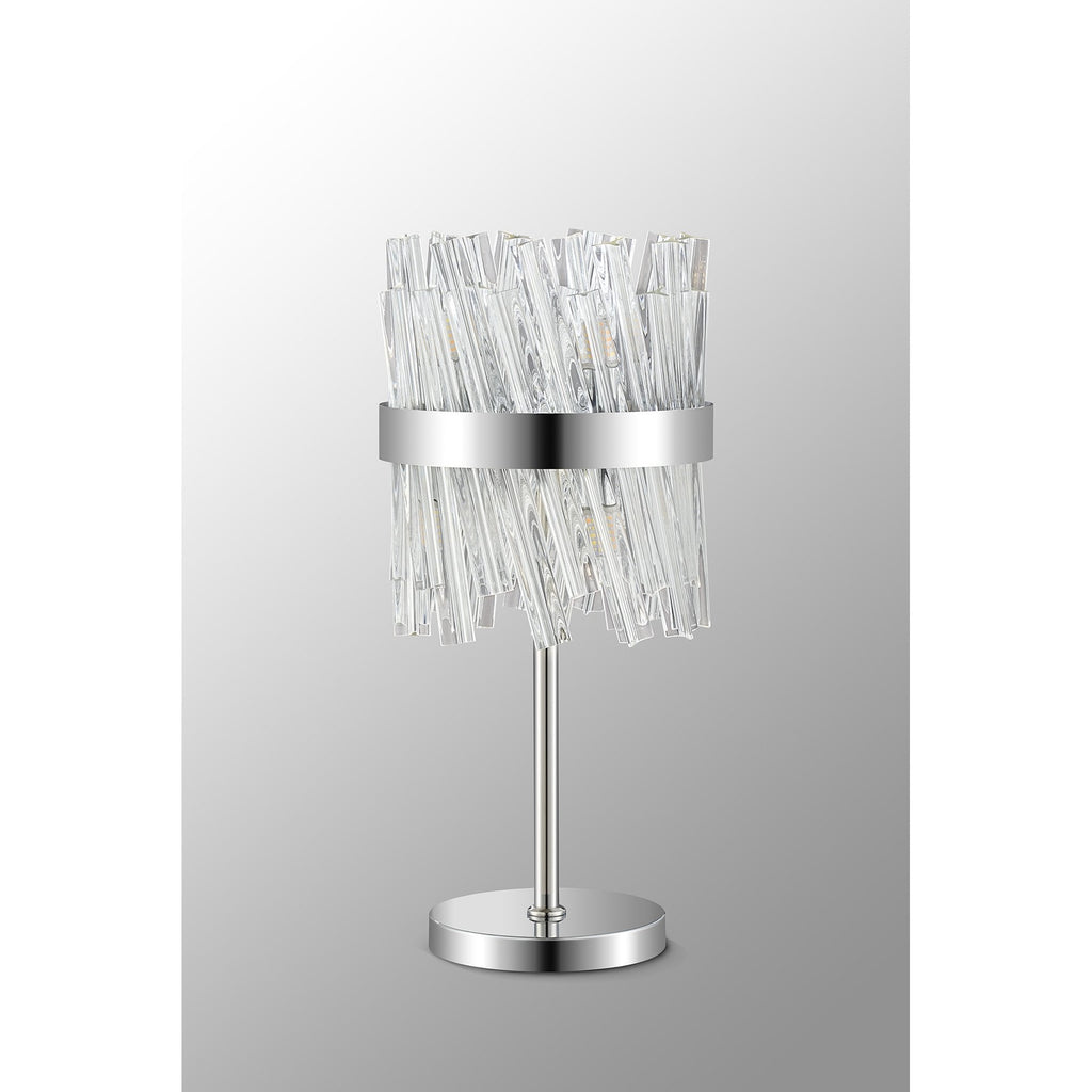 NL9512PN/CL9 Kaffer 6 Light Table Lamp Polished Nickel Clear