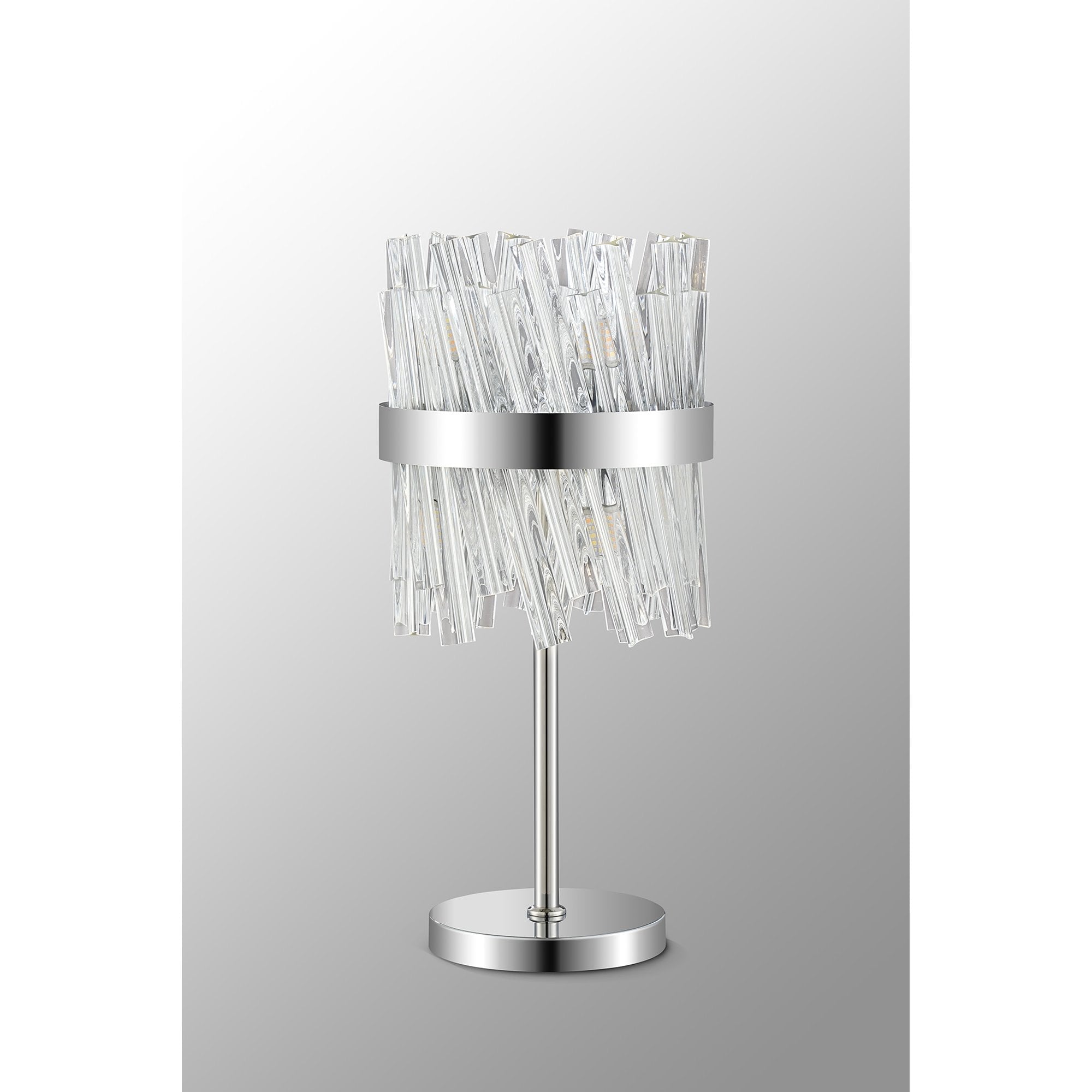 NL9512PN/CL9 Kaffer 6 Light Table Lamp Polished Nickel Clear