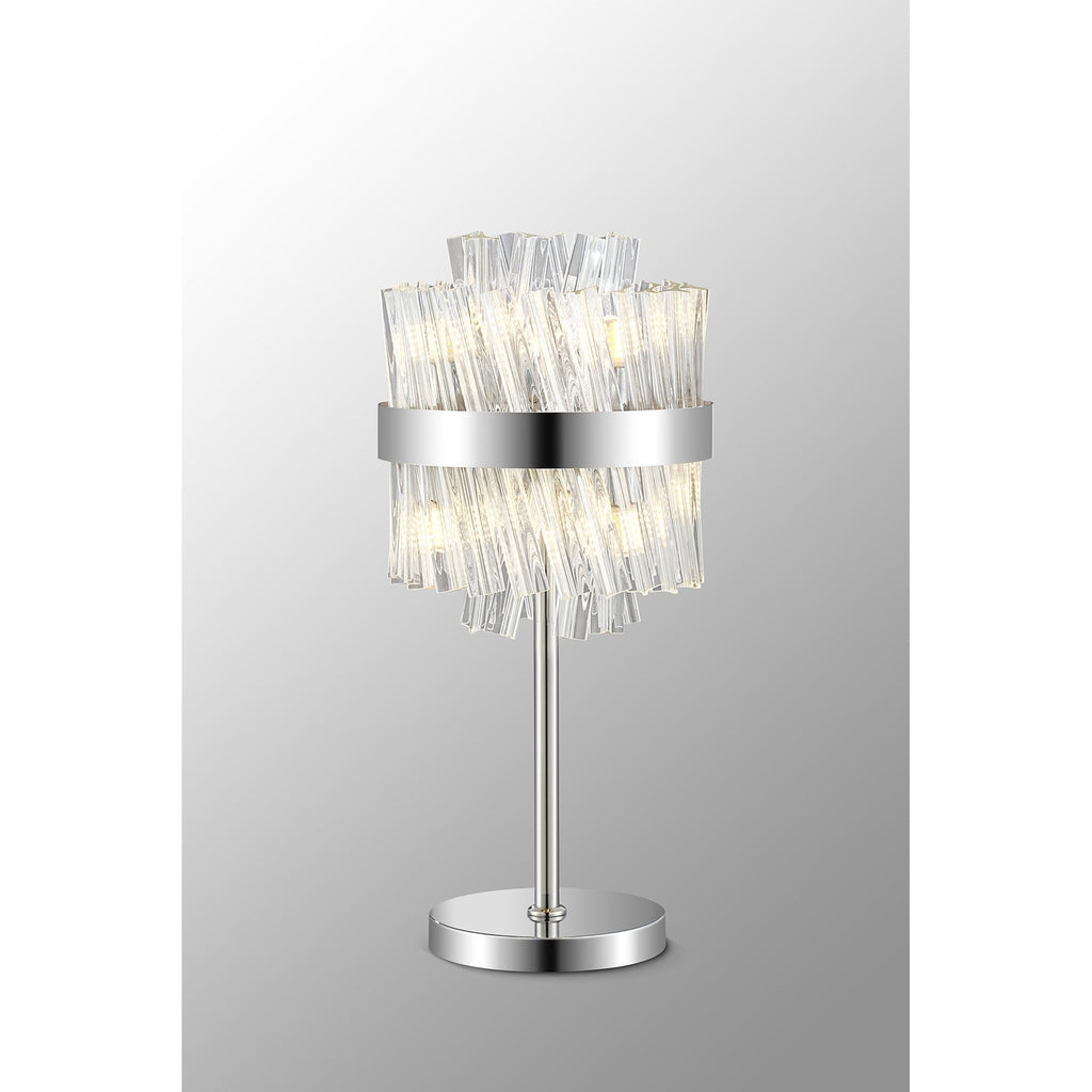 NL9512PN/CL9 Kaffer 6 Light Table Lamp Polished Nickel Clear