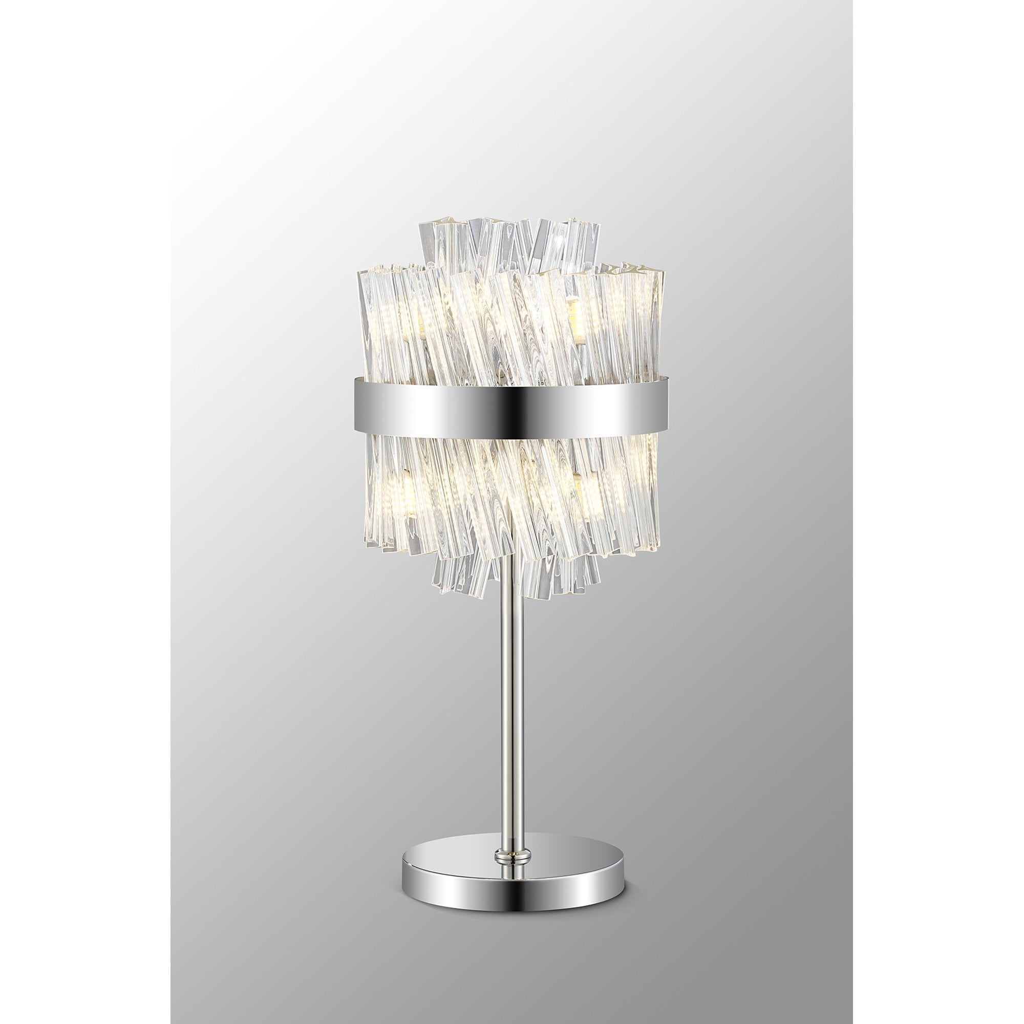 NL9512PN/CL9 Kaffer 6 Light Table Lamp Polished Nickel Clear
