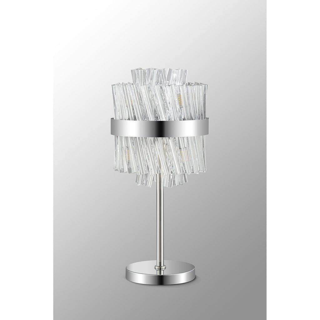 NL9512PN/CL9 Kaffer 6 Light Table Lamp Polished Nickel Clear