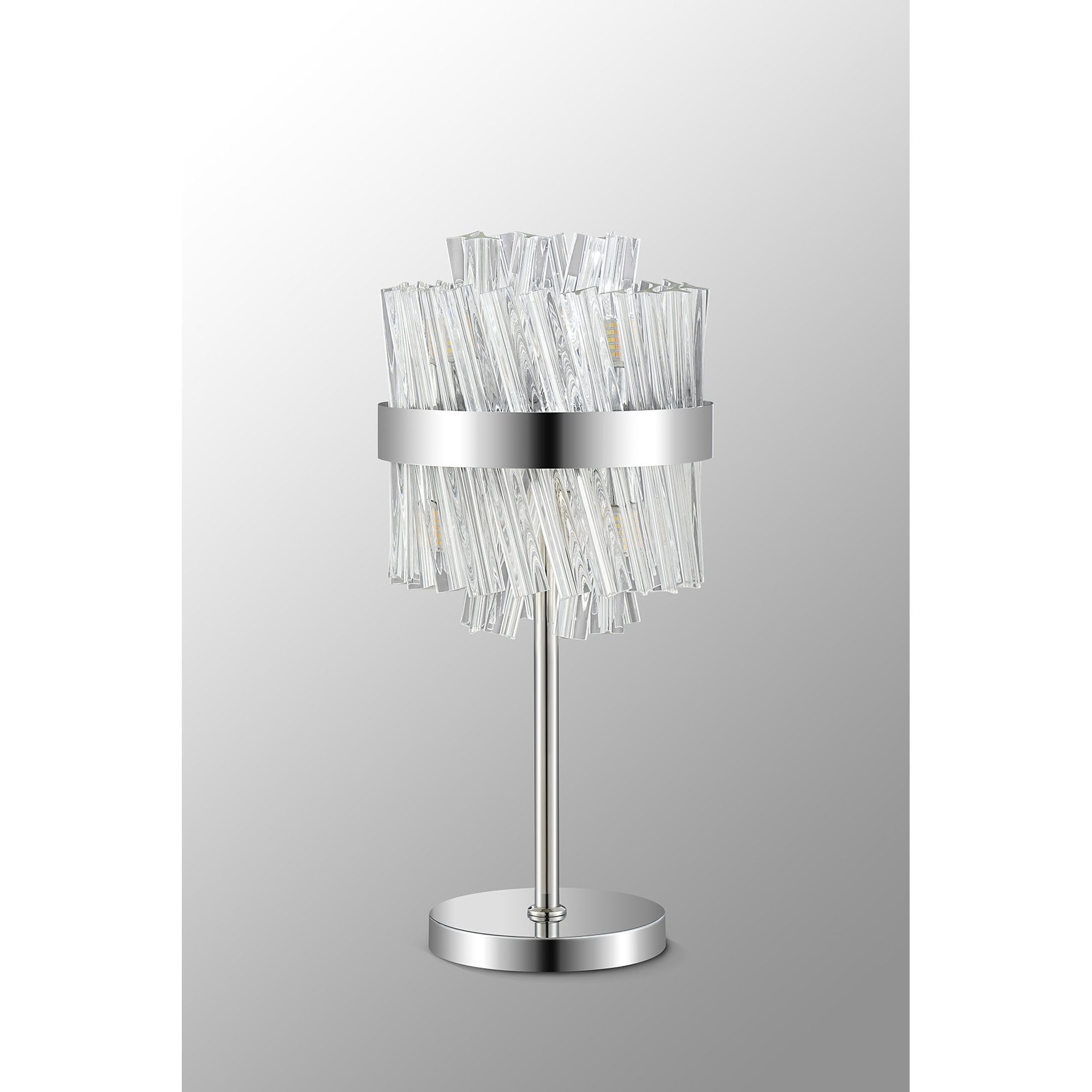 NL9512PN/CL9 Kaffer 6 Light Table Lamp Polished Nickel Clear